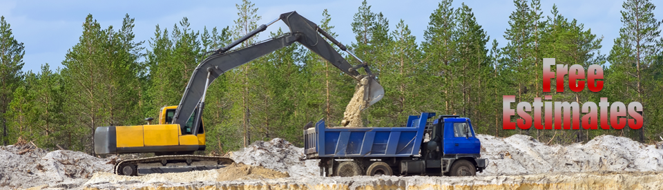 Hutchinson Excavating equipment loading earth into a truck