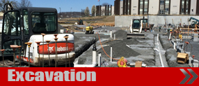 Hutchinson excavation equipment on an active jobsite
