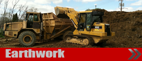 Hutchinson earthmoving equipment working on a dirt site